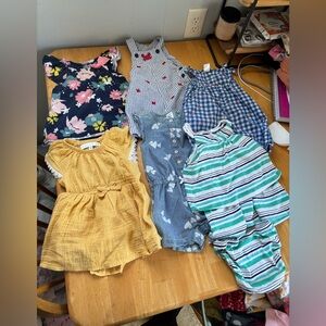 18 months girls summer Rachel Zoe Yellow and Blue Kids Romper Set